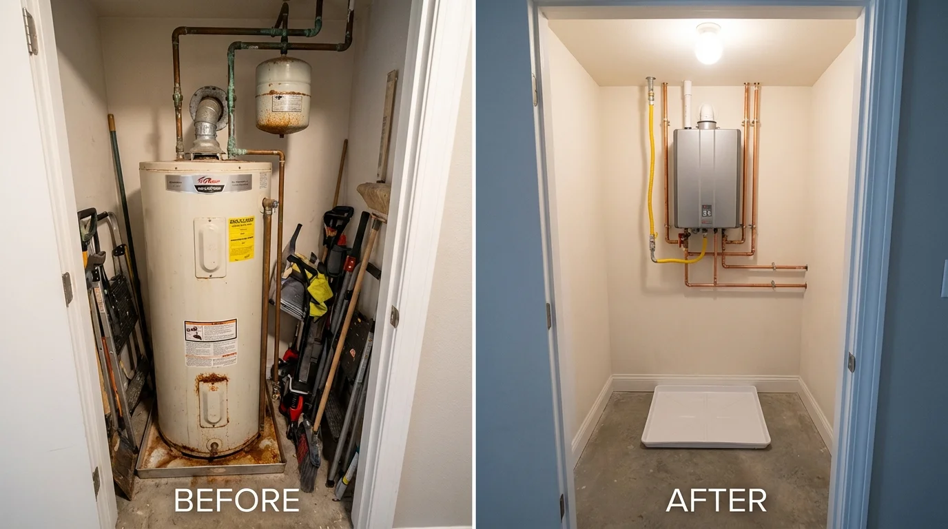 Tank water heater versus wall-mounted tankless unit comparison for Bethany, WV homeowners